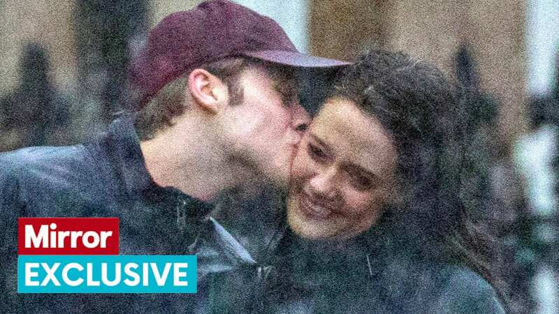 Ed McVey (Prince William) kisses Meg Bellamy (Kate Middleton) on the cheek (Image: Shutterstock / SplashNews.com)