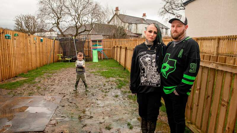 The garden became so badly flooded that algae even started growing (Image: Alasdair MacLeod/Ayrshire Post)