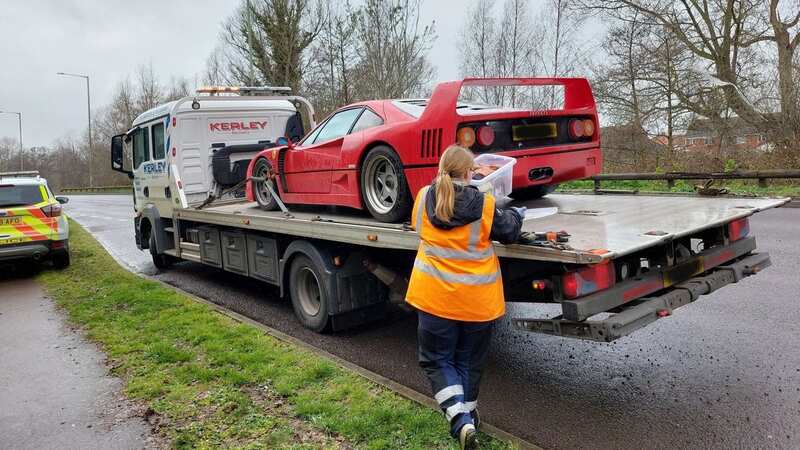 A luxury sportscar worth £1.56million was towed away after the driver was found to have no insurance (Image: Lowestoft Police/CMA)