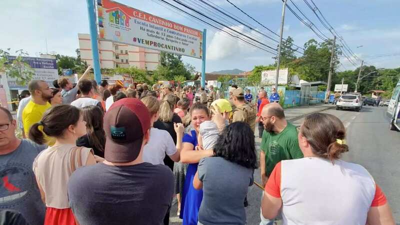 Four children have died after a man scaled the wall of a nursery and went on a rampage in Brazil