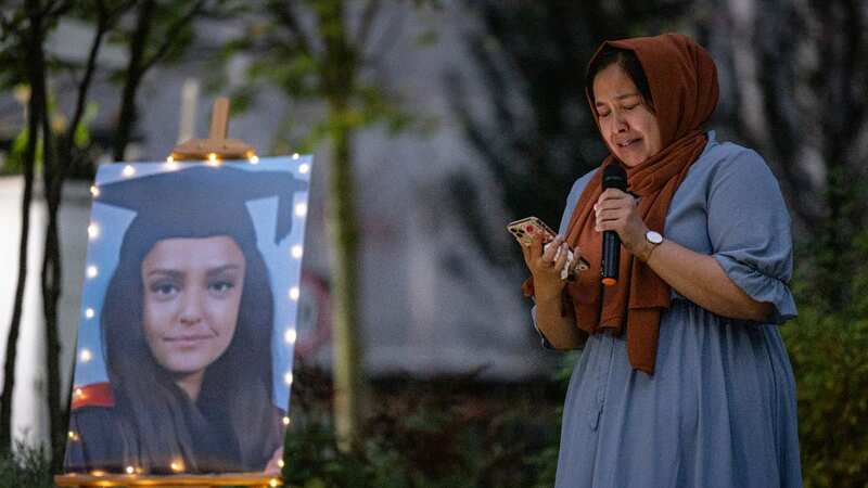 Jebina Yasmin Islam at a candlelight vigil for her sister Sabina Nessa (Image: Getty Images)