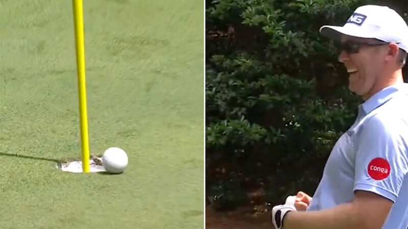 Seamus Power celebrates his second hole-in-one (Image: @TheMasters/Twitter)
