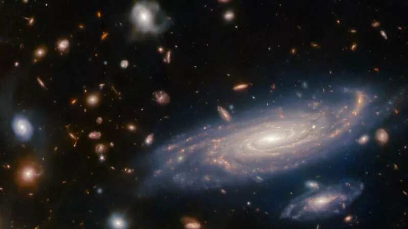 The four galaxies are believed to date back to the first days of the known universe (Image: ESA/Webb, NASA & CSA, A. Martel)