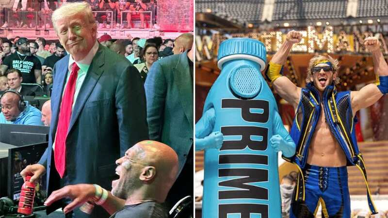 Logan Paul reacts as former president Donald Trump spotted with Prime bottle