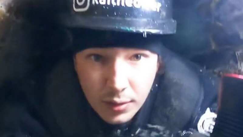 Moment inspector fights to stay calm as water-filled tunnel starts to collapse