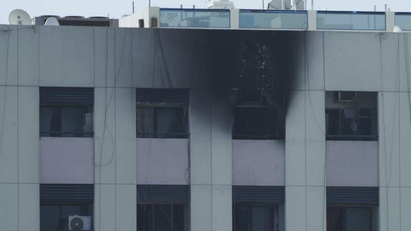 Char marks are seen after an apartment fire in Dubai, United Arab Emirates (Image: Jon Gambrell/AP/REX/Shutterstock)