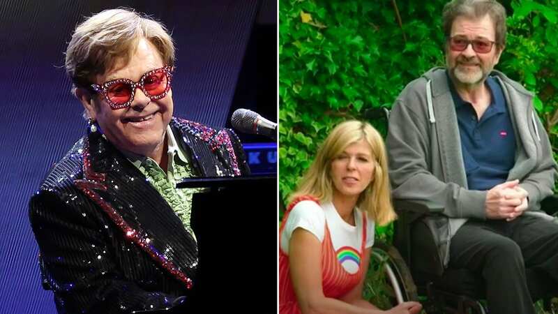 Kate Garraway and husband Derek serenaded by Elton John on rare night out