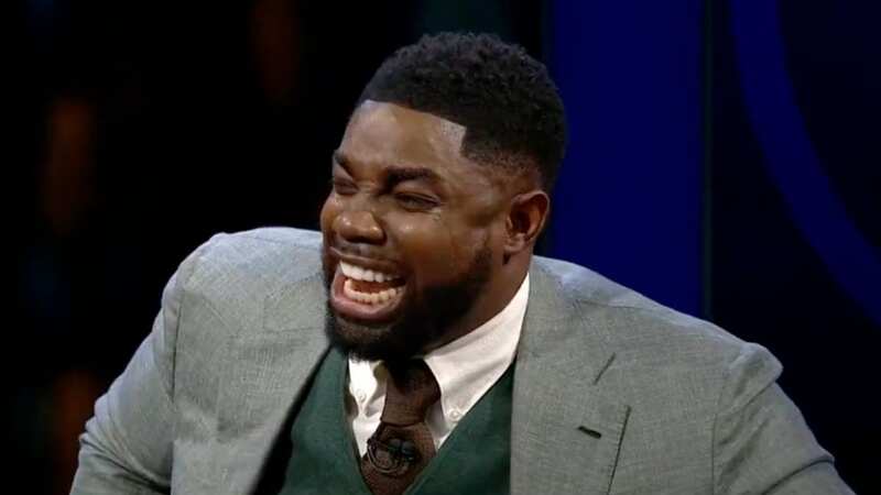 Micah Richards was left in fits of laughter after the interview (Image: CBS Sports)