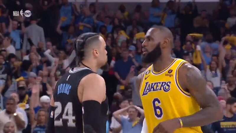 Dillon Brooks squared up to LeBron James on Wednesday night (Image: NBA on TNT)