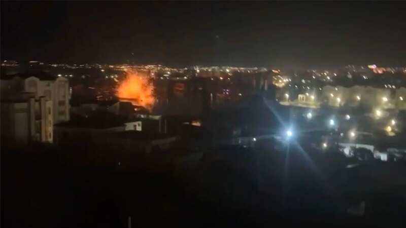 Terrifying moment Ukrainian drone explodes over Russian naval port in Crimea