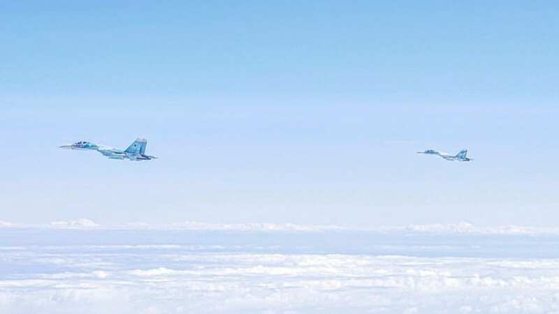 British and German warplanes intercepted two Russian jets (Image: @Team_Luftwaffe/Twitter)
