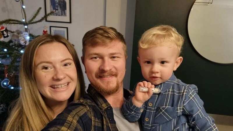 Faye Walsh with partner Chris Dare and their son Arlie
