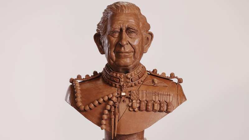 Giant 23kg bust of King Charles III created entirely from Celebrations chocolate