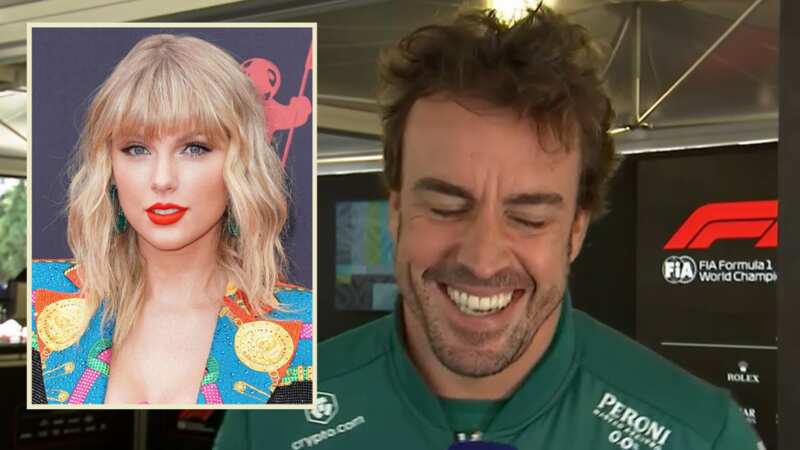 Fernando Alonso smiled and laughed as he dodged the Taylor Swift question (Image: Sky Sports)