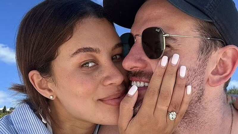 Montana Brown shows off giant diamond engagement ring after beachfront proposal