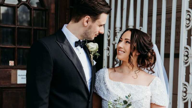 The couple had an adorable photoshoot after they got married - and it involved sausage rolls (Image: Jam Press/Charlotte Talbot Photography)