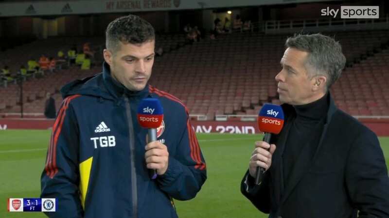 Granit Xhaka appeared to send a subtle message in his interview (Image: Sky Sports)