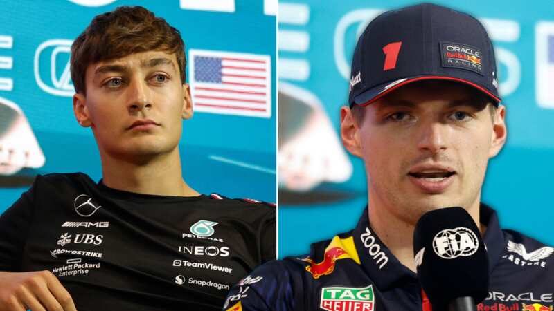 Max Verstappen confronted George Russell after a collision in Baku (Image: Formula 1 via Getty Images)