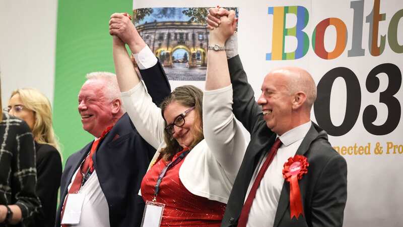 Labour candidates celebrate in Bolton (Image: Manchester Evening News)
