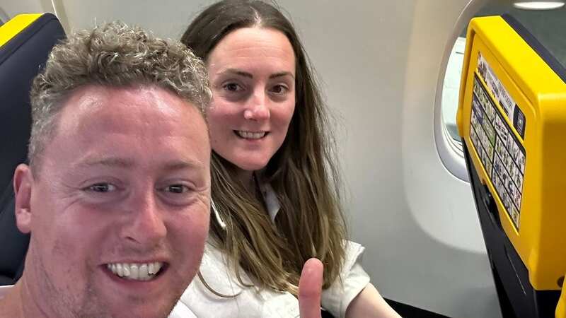 Mark Bowe and his wife jetted off to Ibiza for their honeymoon but had no window beside the outside seat (Image: Twitter)