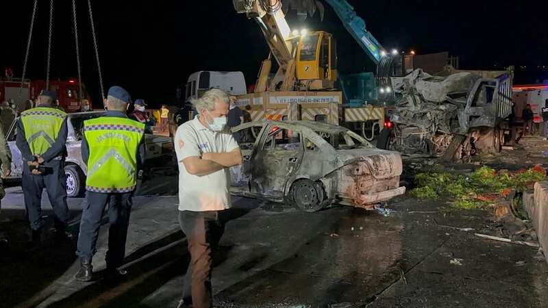 The scene of the tragedy in Turkey on Saturday night (Image: Uncredited/AP/REX/Shutterstock)