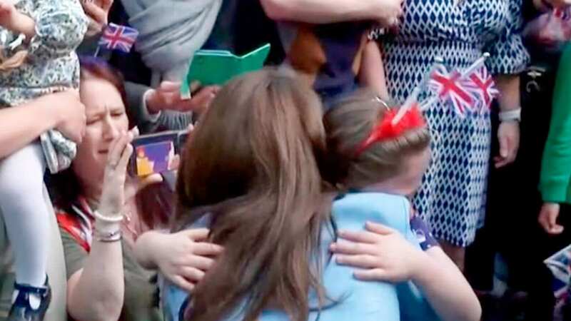 Moment Kate hugs little girl who burst into tears when she saw princess