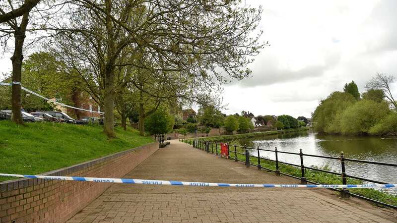 Police at the scene of the stabbing in Worcester (Image: Emma Trimble / SWNS)