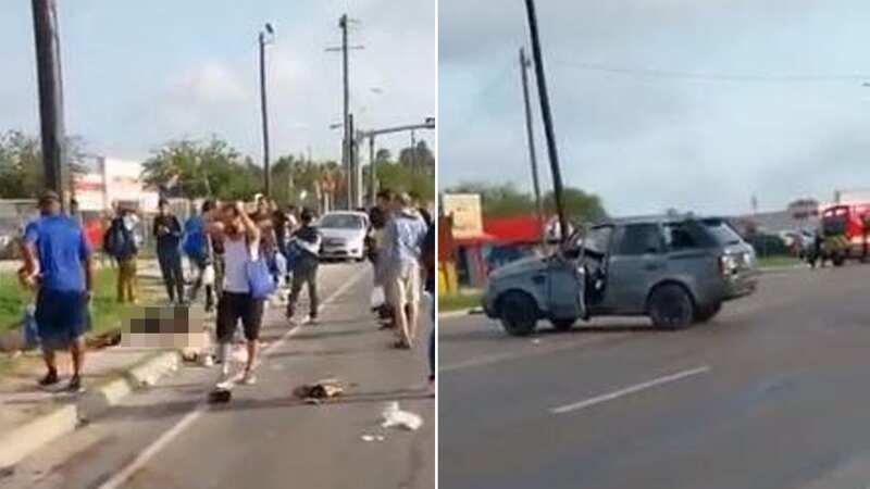 Eight people horrifically killed as car ploughs into migrants outside shelter