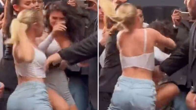 OnlyFans star Astrid Wett punches rival model in mass brawl during KSI face-off