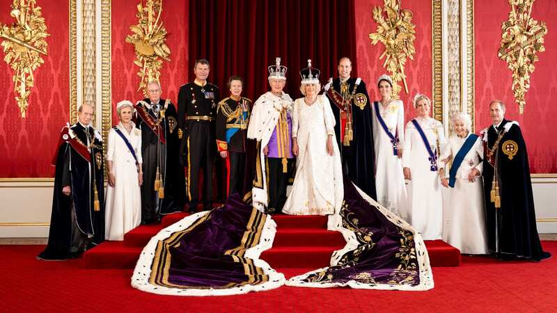 Eagle-eyed royal fans spotted Prince Edward and Sophie, Duchess of Edinburgh making a kind gesture in the official Coronation photograph (Image: Hugo , Burnand/Buckinham Palace)