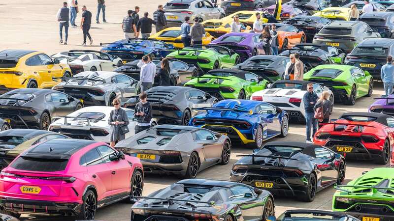 Lamborghini celebrate birthday with ear-splitting 382 supercars revving up