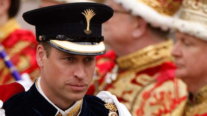 Prince William leaving Westminster Abbey following the King