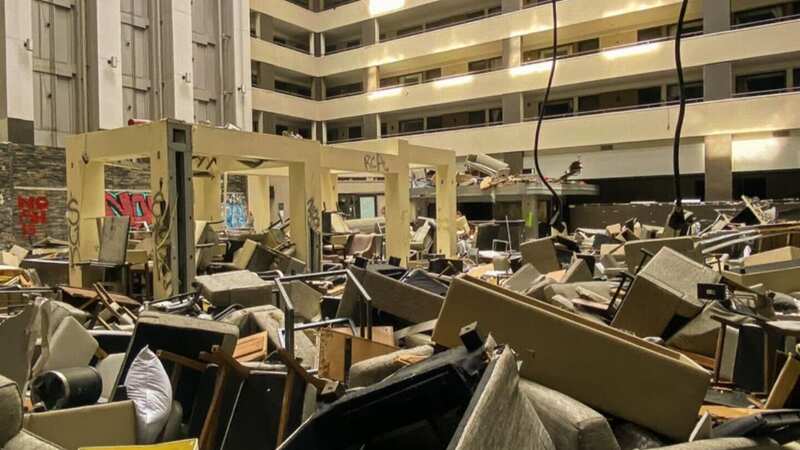 The once grand hotel has been left to rot and decay (Image: Jam Press Vid/@true_explores)