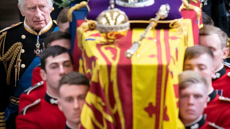King Charles III and members of the royal family follow behind the coffin of Queen Elizabeth II (Image: Getty Images)