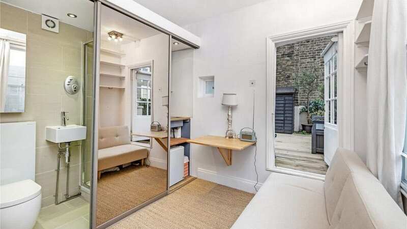 The tiny home is only just big enough for a sofa bed (Image: Jam Press/Jackson-Stops)
