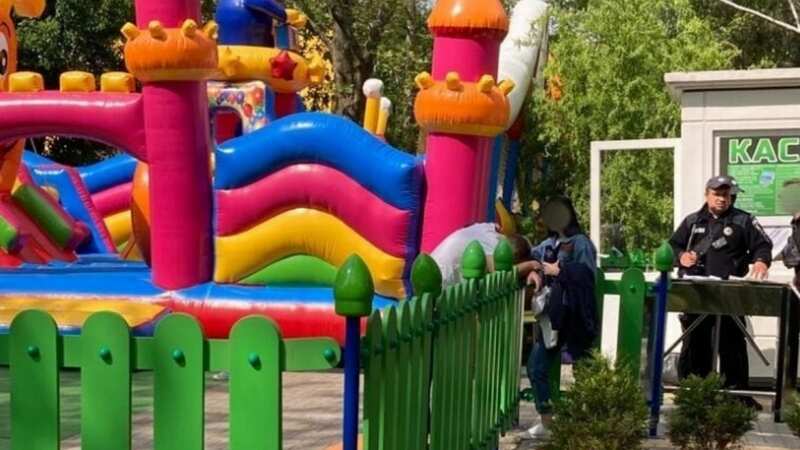 The bouncy castle where the tragedy happened