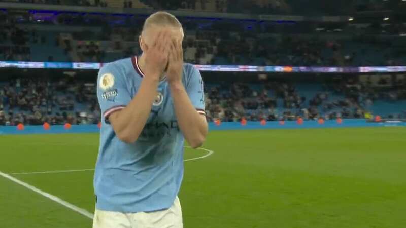Erling Haaland reacts after winning Premier League title in debut City campaign