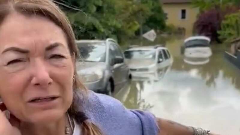 Distraught woman cries 