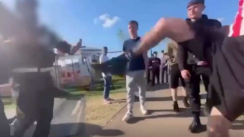 Dramatic moment funfair security 