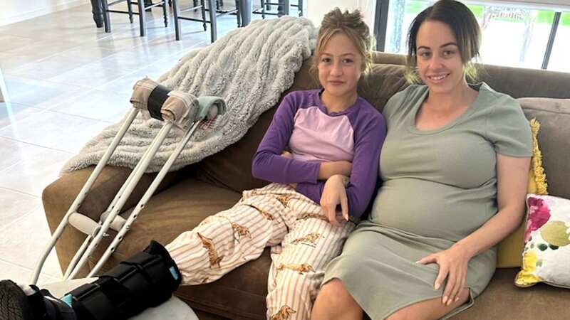 Holly fractured her ankle (Image: 9News)