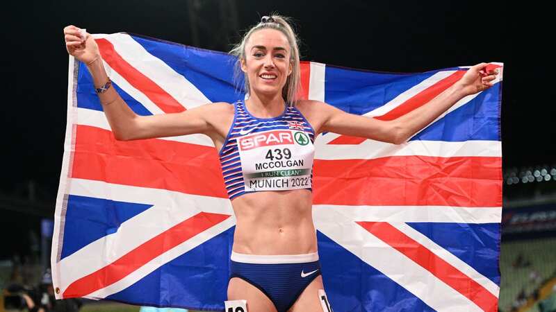 Eilish McColgan celebrates her silver medal at the European Championships (Image: Matthias Hangst/Getty Images)
