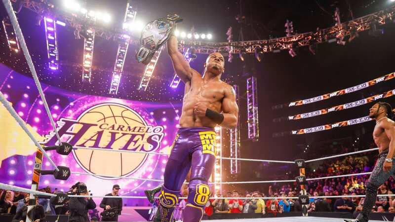 WWE NXT champion Carmelo Hayes (right) will defend his title against Bron Breakker (left) at NXT Battleground this Sunday (Image: WWE)
