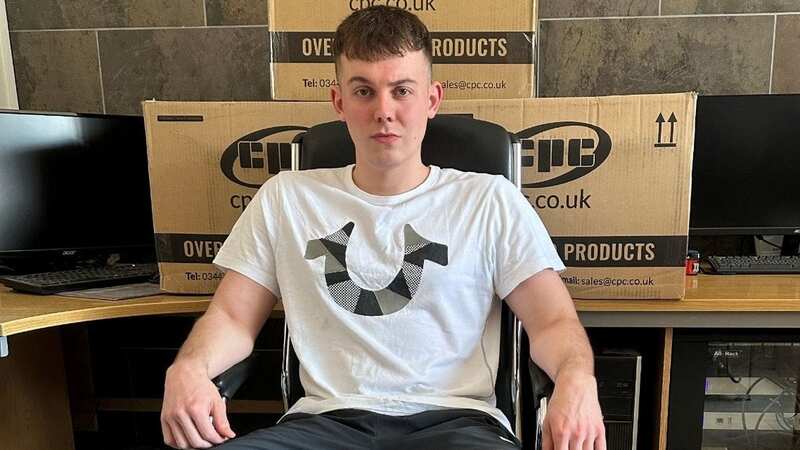 Luke Williams, 23, started selling old mobile phones on eBay while working on a building site (Image: Luke Williams / SWNS)