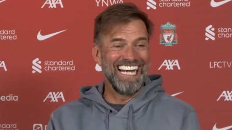 Jurgen Klopp was left in stiches during a press conference (Image: Sky Sports)