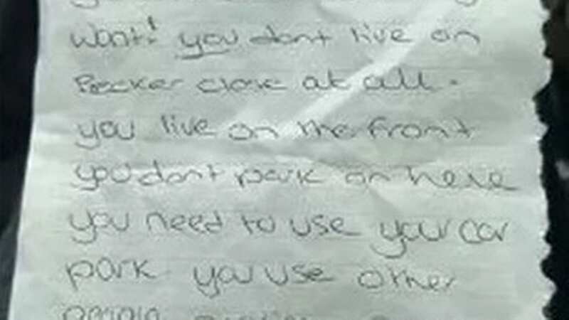 A woman had the note left on her car