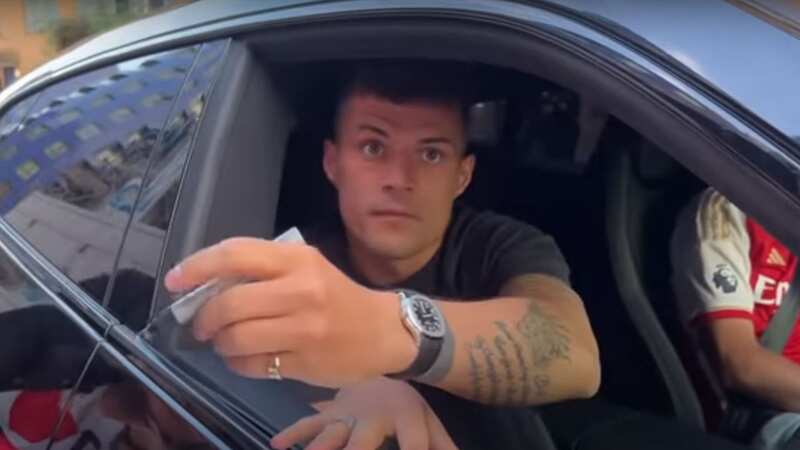 Granit Xhaka spoke to fans after the Wolves win (Image: YouTube / Pippa Monique)