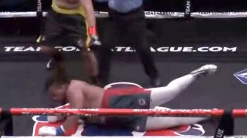 Greg Hardy was dropped twice during the second round of the bout before the referee intervened