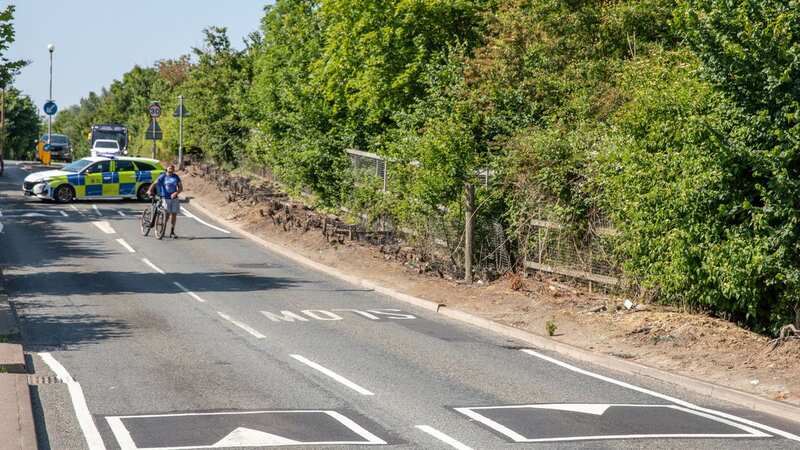 Stanhope Road in Swanscombe, Kent, has painted-on speed bumps (Image: SWNS)