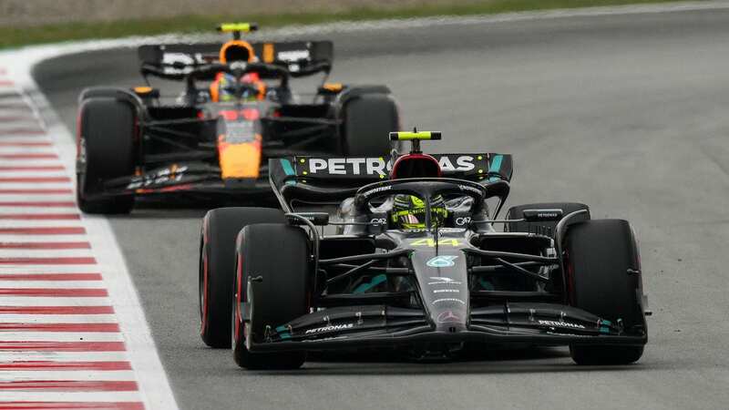The Mercedes and Red Bull cars on track in Barcelona last weekend (Image: Getty Images)