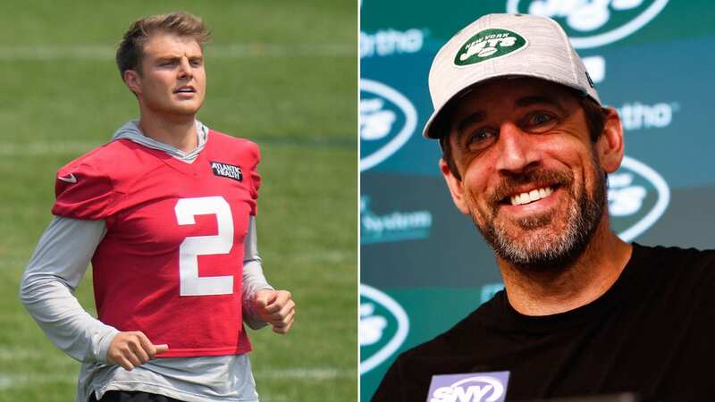 Zach Wilson has spoken honestly about the effect of Aaron Rodgers becoming a New York Jet (Image: Rich Schultz/Getty Images)